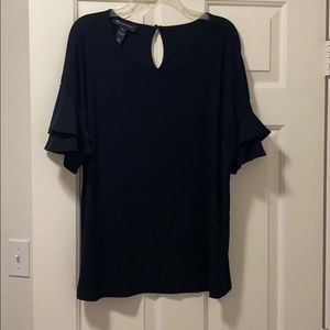 Cute black sleeve blouse with ruffled sleeves